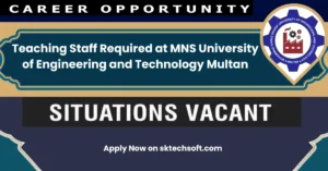 Teaching Staff Required at MNS University of Engineering and Technology Multan